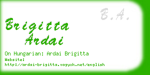 brigitta ardai business card